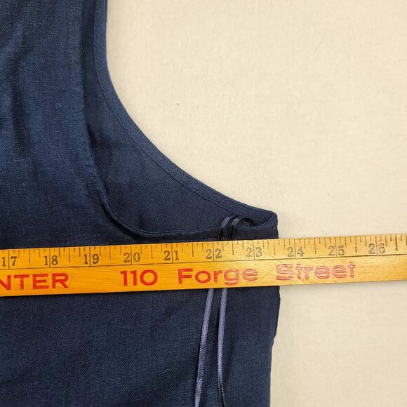 LC Lauren Conrad Navy Sleeveless Linen Blend High-Low Button-Back Tank Top XXL - Picture 8 of 8